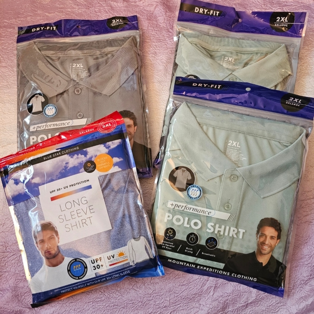 Mens 2XL Dry Fit Polo Shirt Bundle